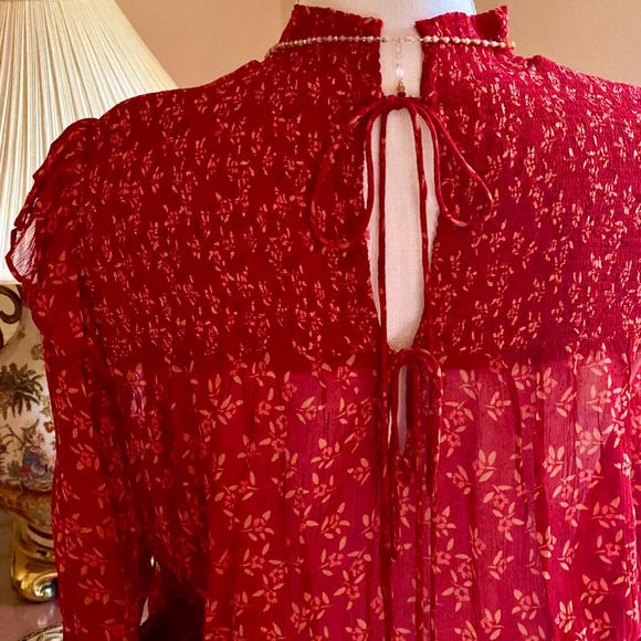 🌺🎉HP🎉🌺 NWT Free People Roma Ruffled Blouse - Picture 10 of 14